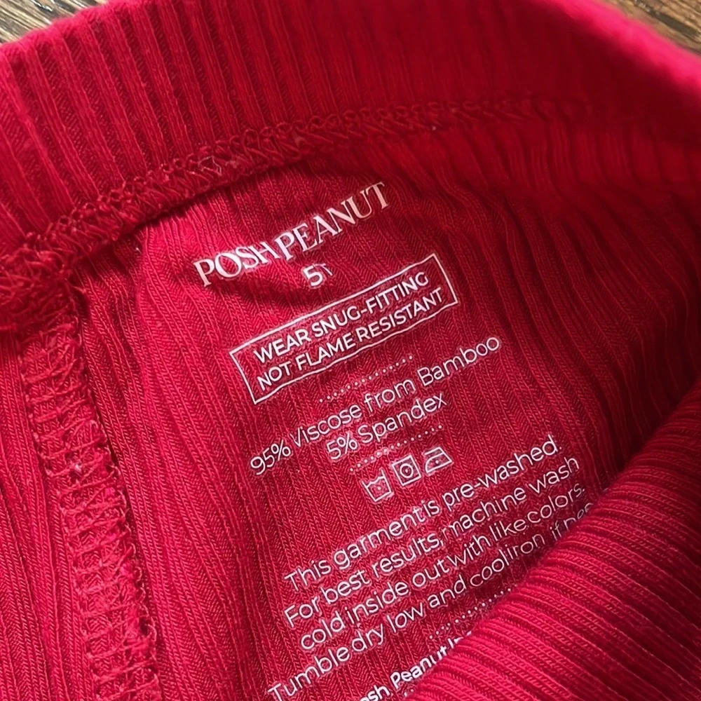 Posh Peanut Crimson Ribbed Pajamas